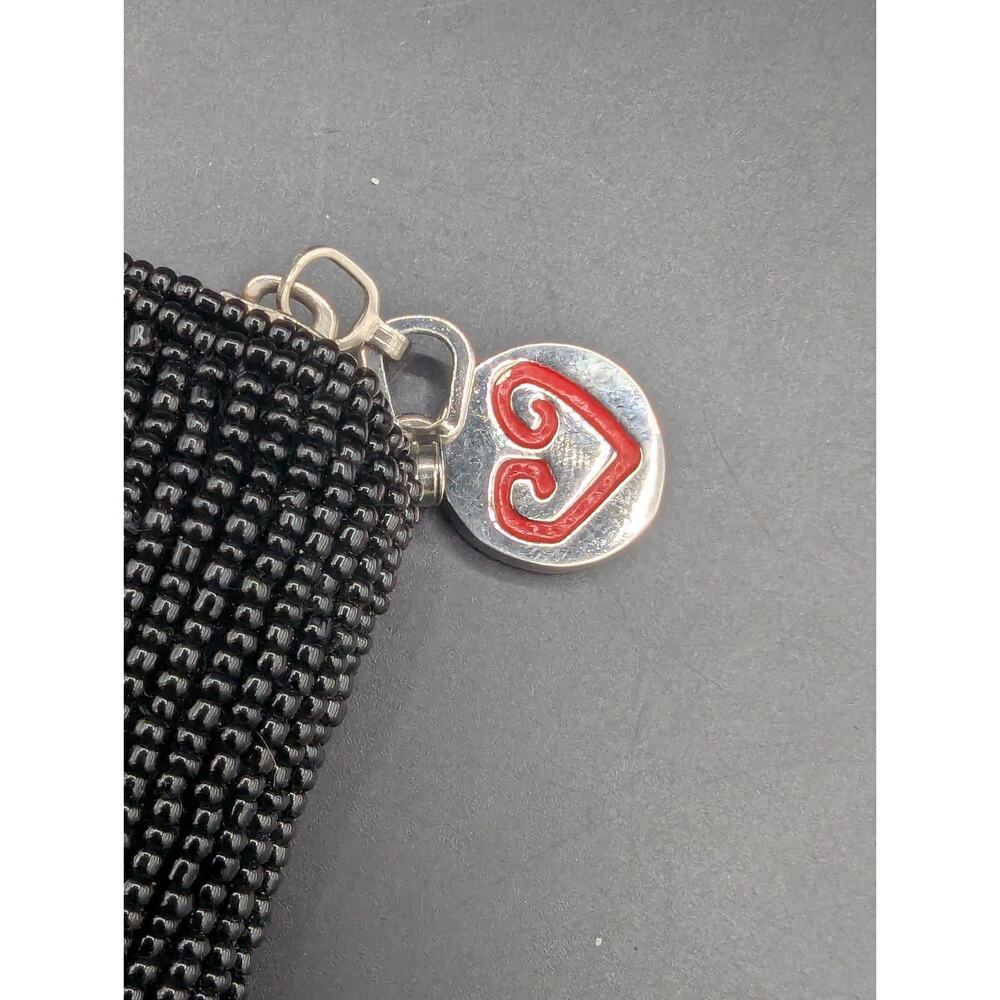 Elissa Bloom NY Red Tulip Beaded Coin Purse Small Heart Zip Pouch Wallet - Picture 5 of 8